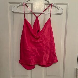 Brand new with tags pink silk Zara top